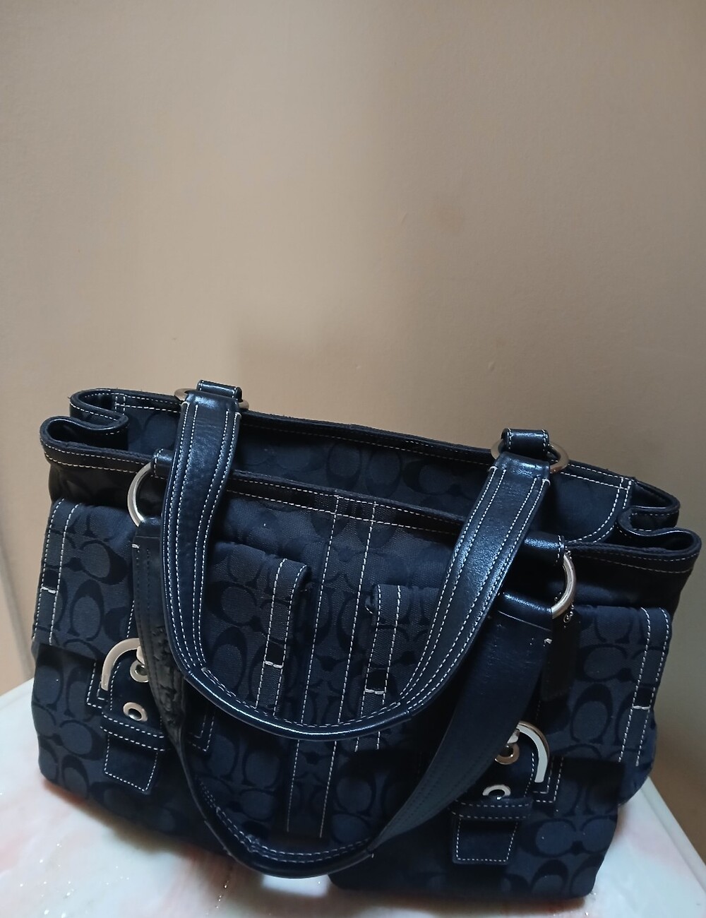 Coach Soho Front Double Flap Buckle Pocket Satchel Large